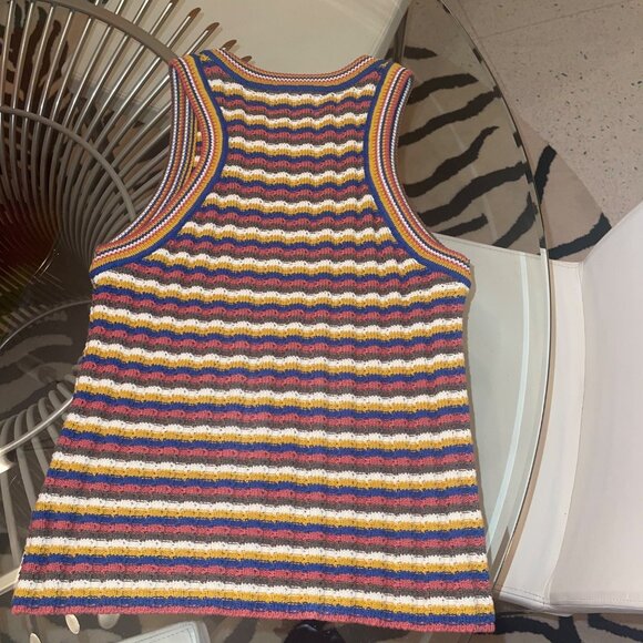 Veronica Beard Womens Tank Size Small Multicolor Jerrel Knit Striped Pure Cotton - Picture 5 of 10